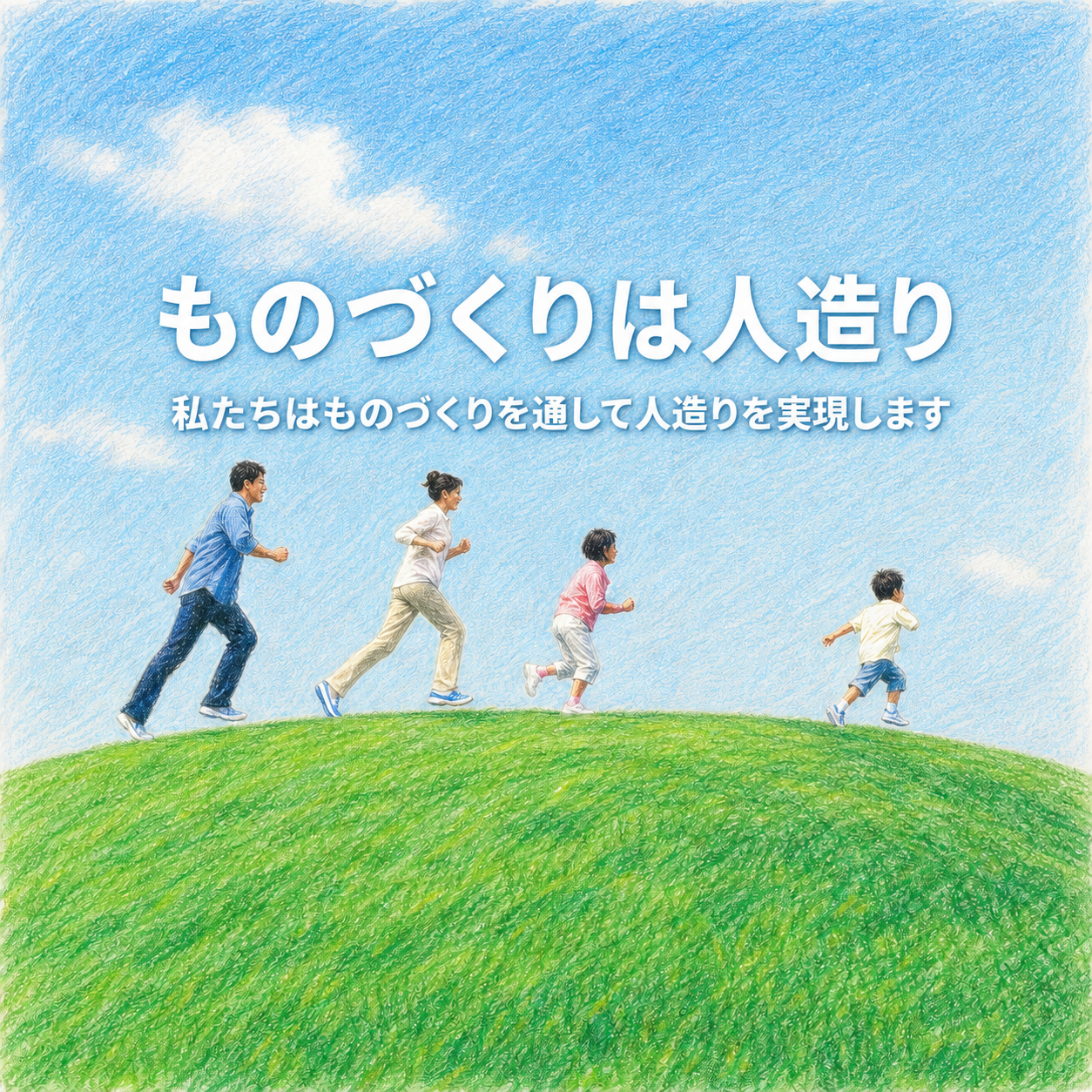 ものづくりは人造りを表現したイラスト